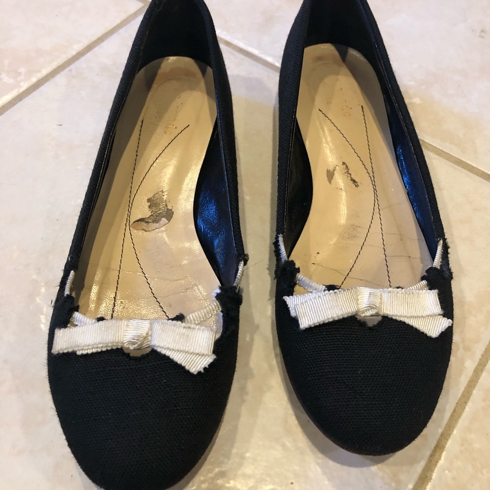Kate Spade Black linen flats sz 7